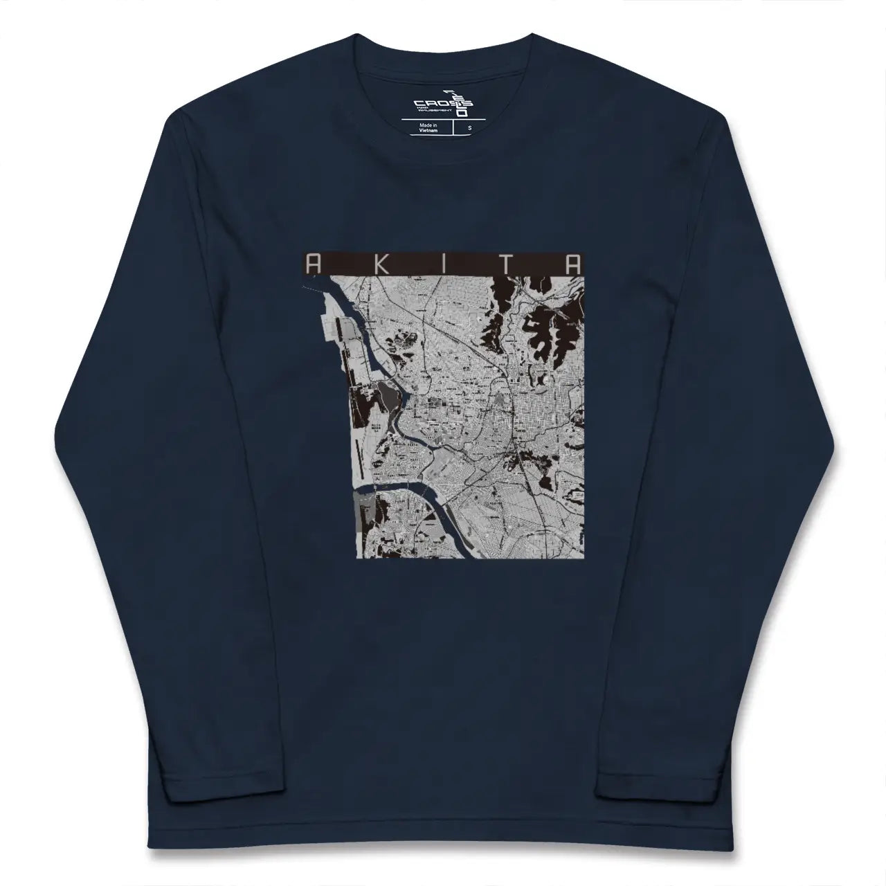 【秋田（秋田県）】地図柄ロングスリーブTシャツ