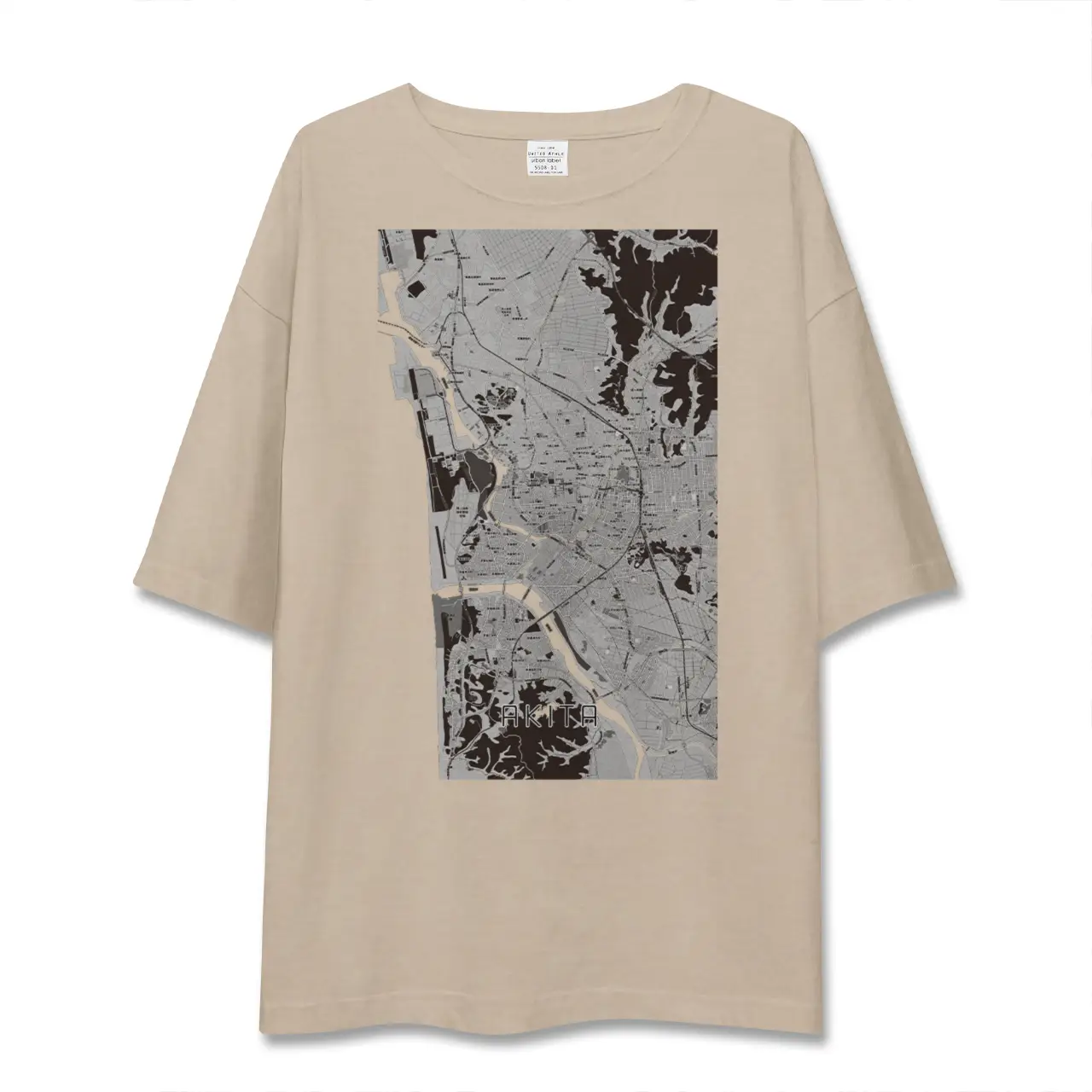 【秋田（秋田県）】地図柄ビッグシルエットTシャツ