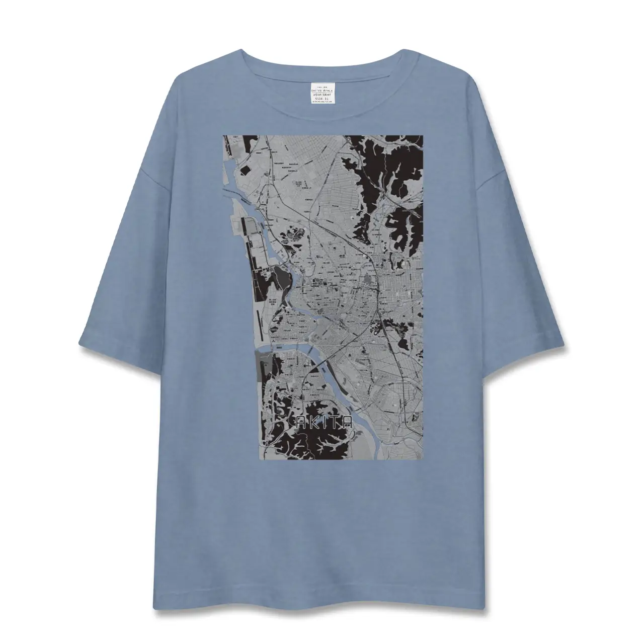 【秋田（秋田県）】地図柄ビッグシルエットTシャツ