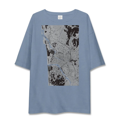 【秋田（秋田県）】地図柄ビッグシルエットTシャツ