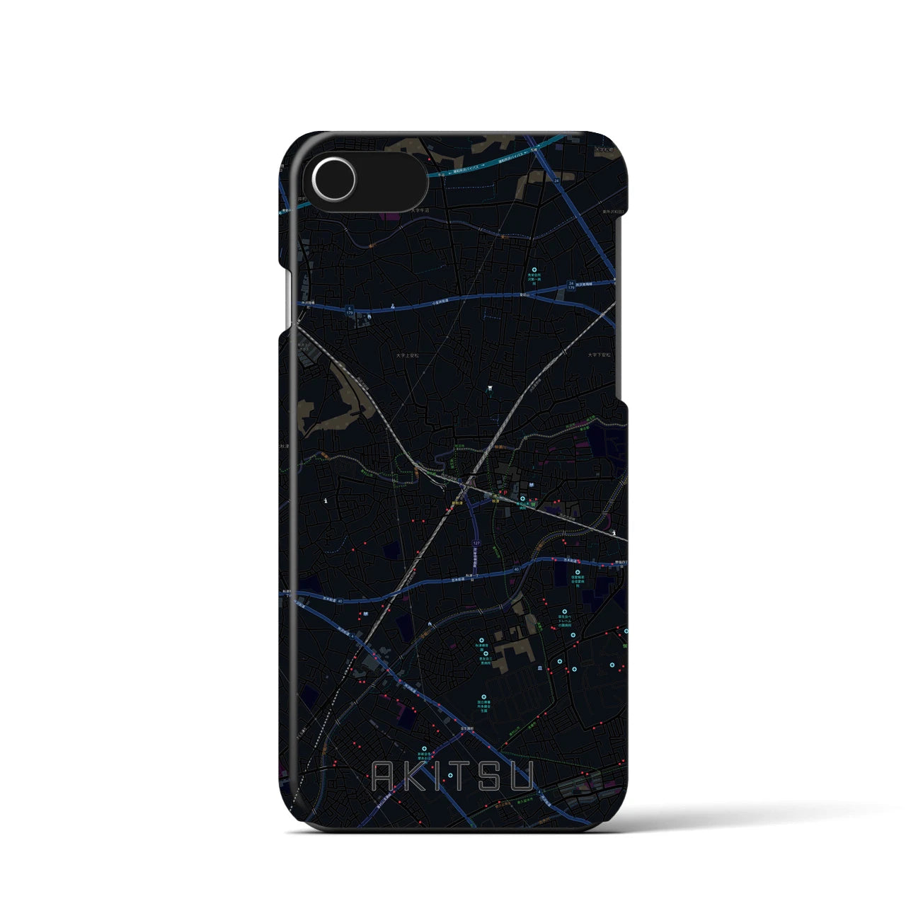 【秋津（東京都）】地図柄iPhoneケース（バックカバータイプ）