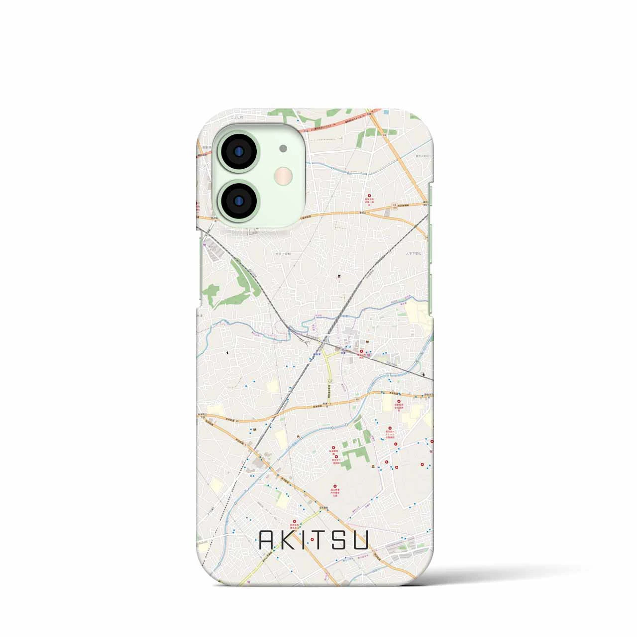 【秋津（東京都）】地図柄iPhoneケース（バックカバータイプ）