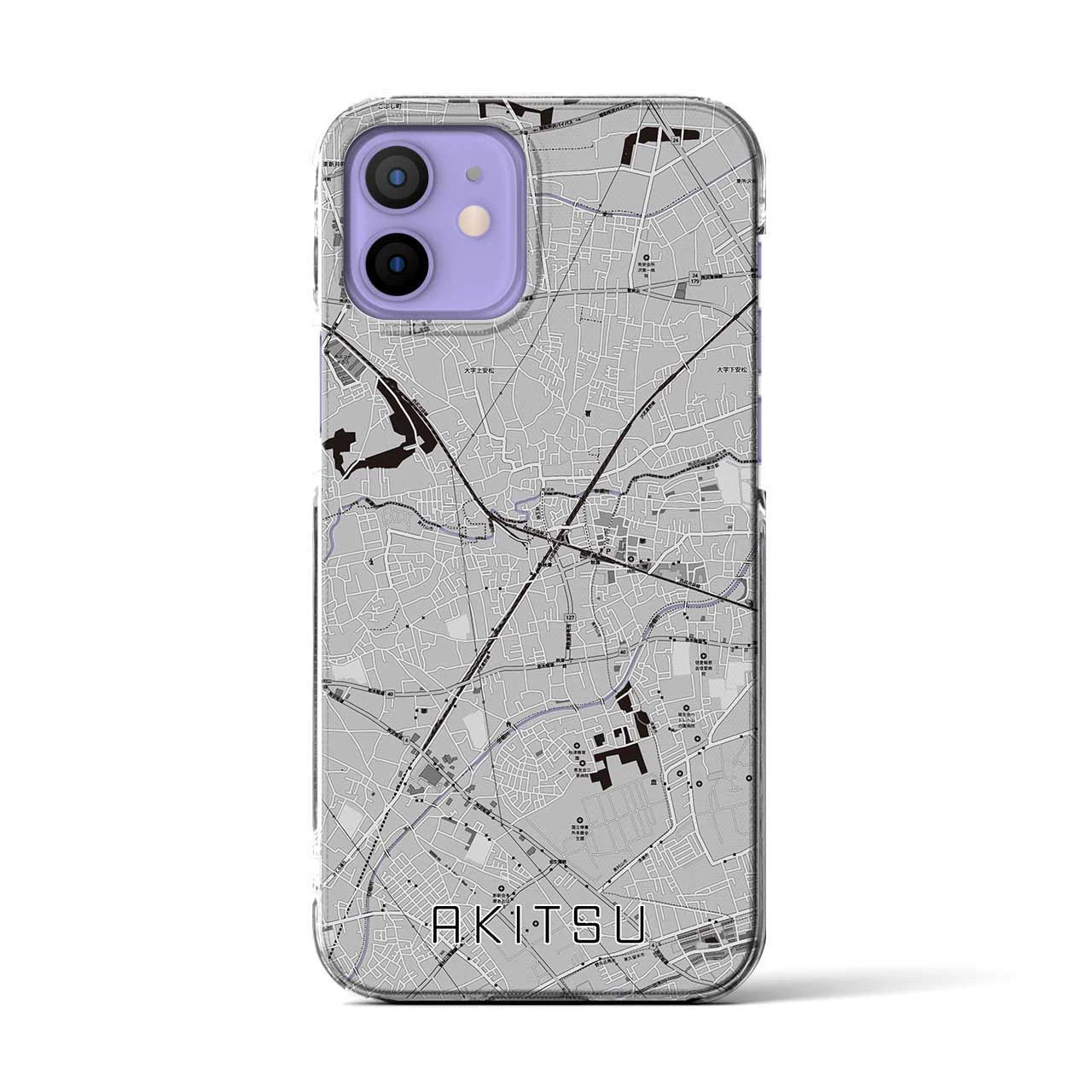 【秋津（東京都）】地図柄iPhoneケース（クリアタイプ）