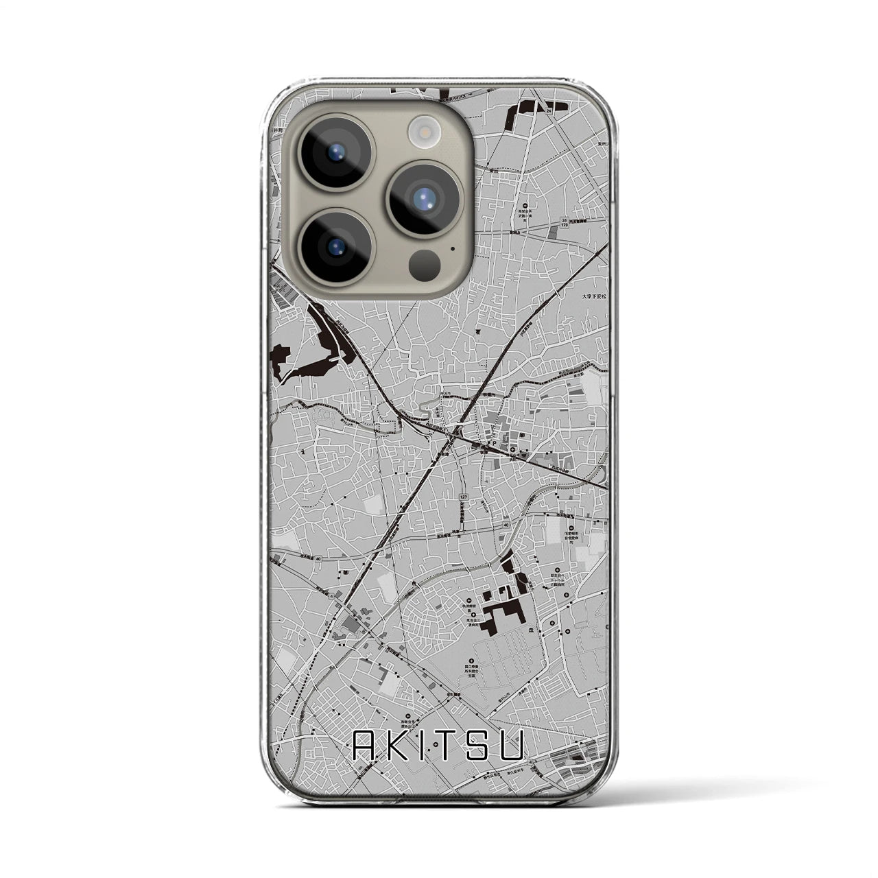 【秋津（東京都）】地図柄iPhoneケース（クリアタイプ）
