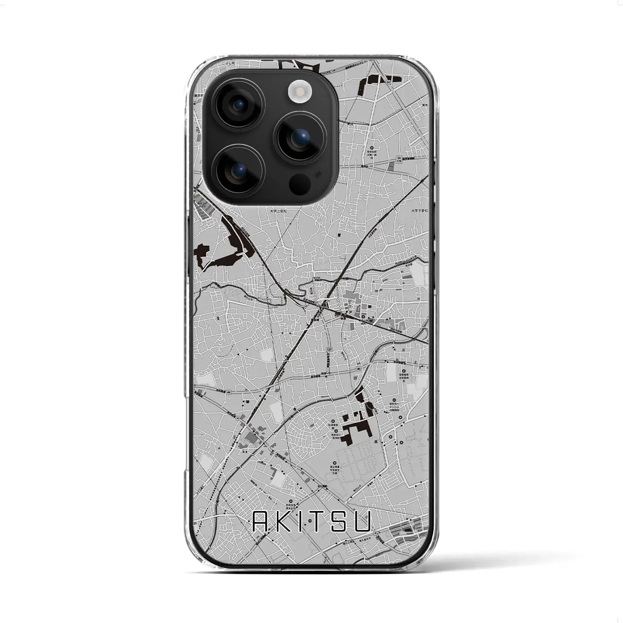 【秋津（東京都）】地図柄iPhoneケース（クリアタイプ）