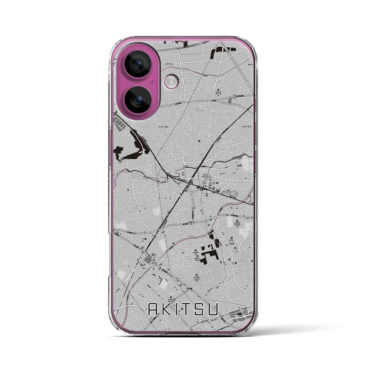 【秋津（東京都）】地図柄iPhoneケース（クリアタイプ）