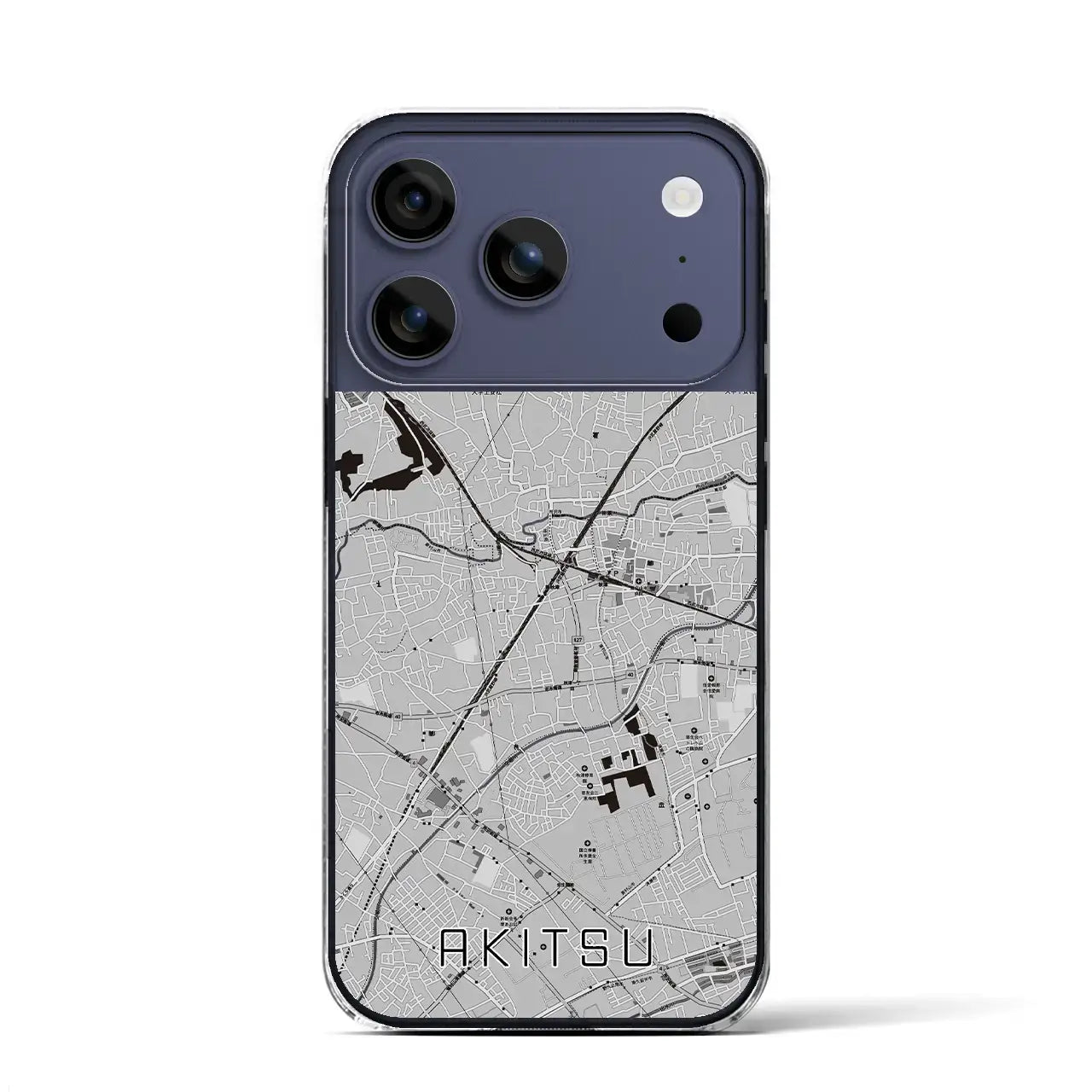 【秋津（東京都）】地図柄iPhoneケース（クリアタイプ）