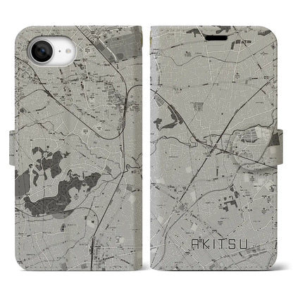 【秋津（東京都）】地図柄iPhoneケース（手帳タイプ）