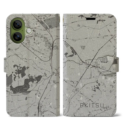 【秋津（東京都）】地図柄iPhoneケース（手帳タイプ）