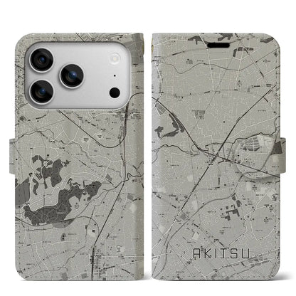 【秋津（東京都）】地図柄iPhoneケース（手帳タイプ）