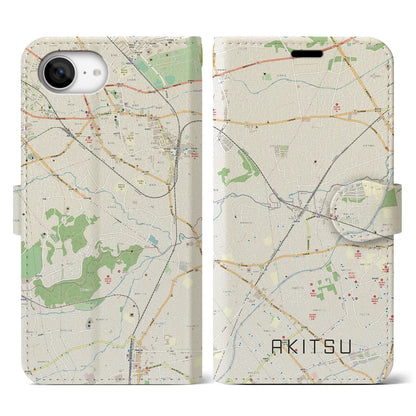 【秋津（東京都）】地図柄iPhoneケース（手帳タイプ）