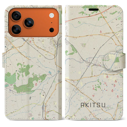 【秋津（東京都）】地図柄iPhoneケース（手帳タイプ）