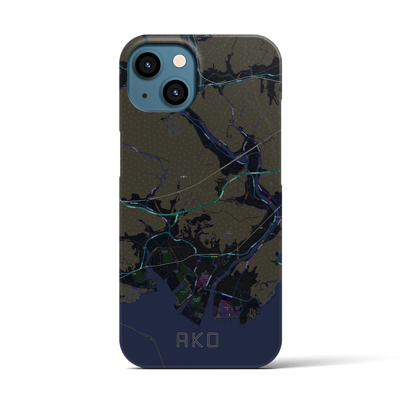 【赤穂（兵庫県）】地図柄iPhoneケース（バックカバータイプ）