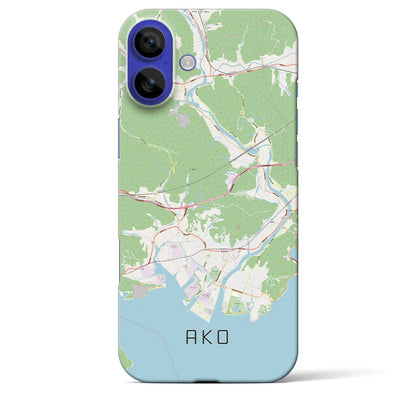 【赤穂（兵庫県）】地図柄iPhoneケース（バックカバータイプ）ブラック・iPhone 16 Pro Max 用