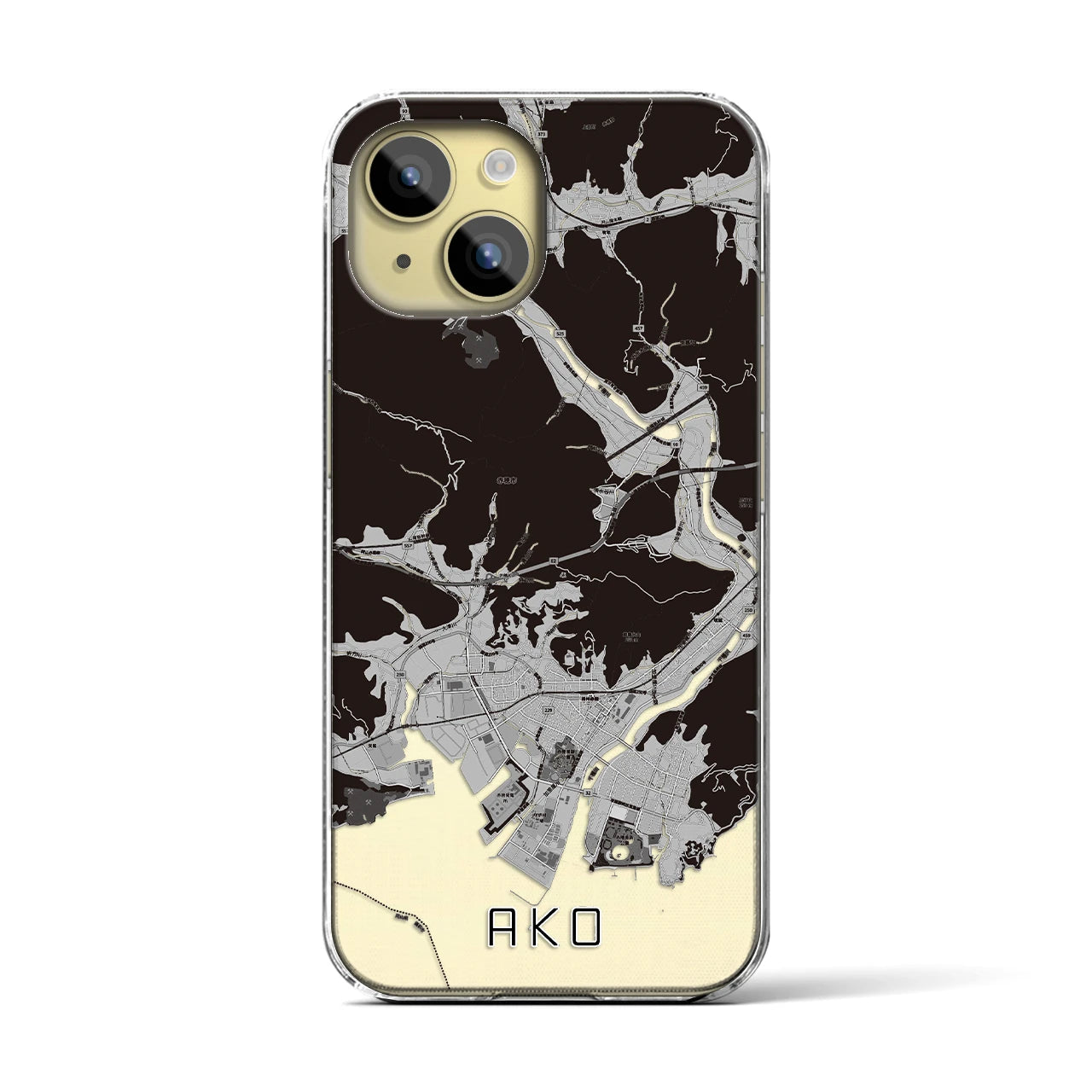 【赤穂（兵庫県）】地図柄iPhoneケース（クリアタイプ）