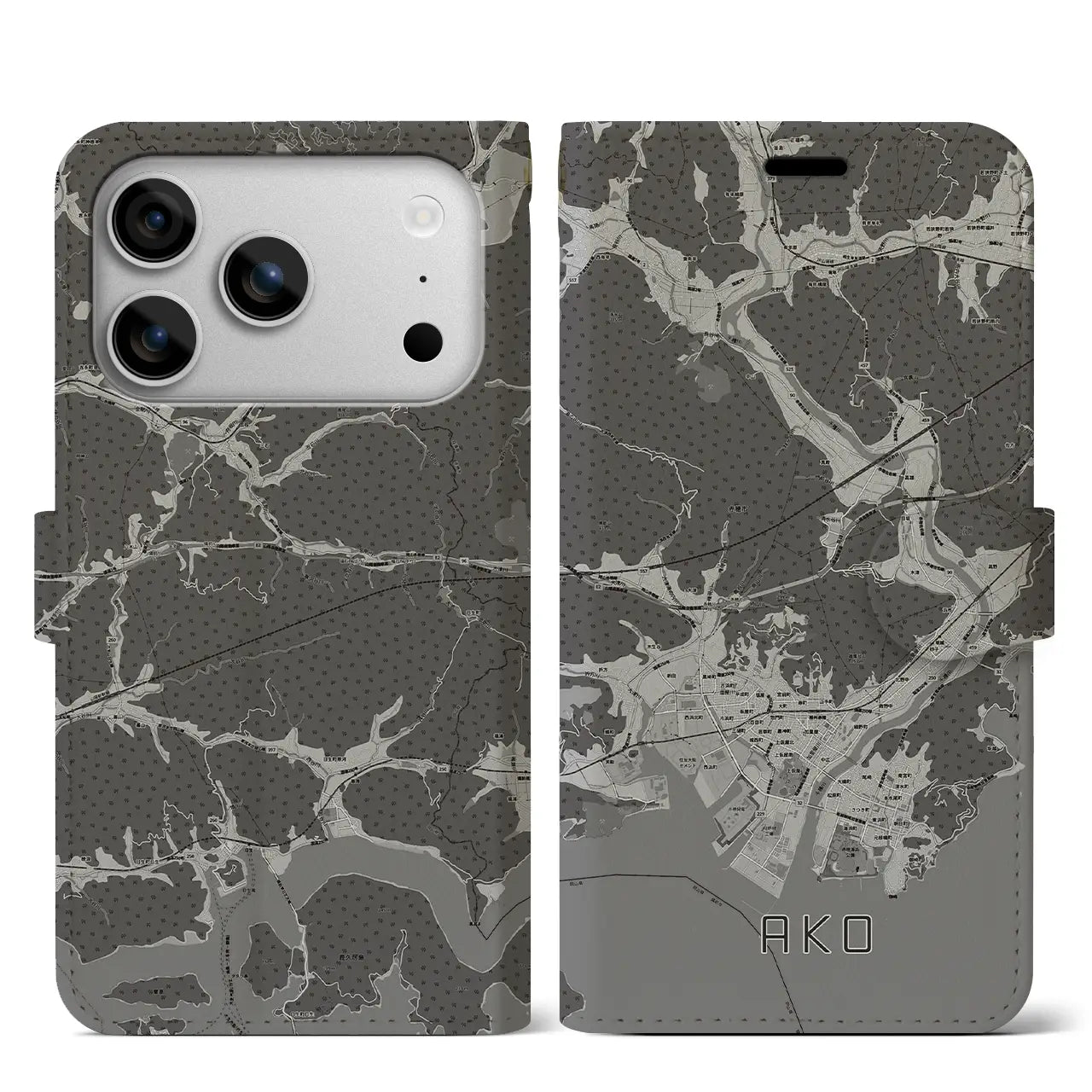 【赤穂（兵庫県）】地図柄iPhoneケース（手帳タイプ）