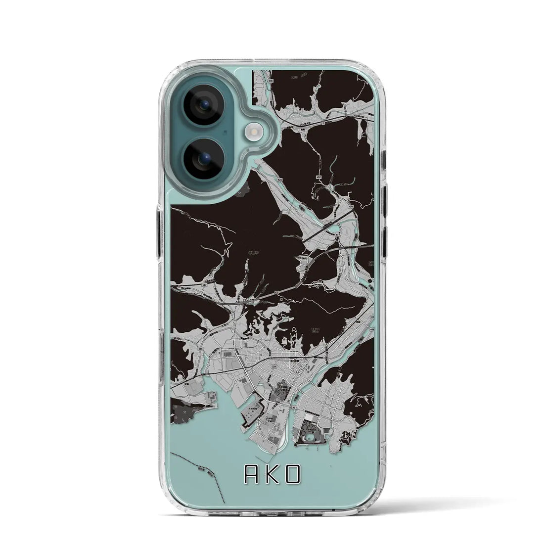 【赤穂（兵庫県）】地図柄iPhoneケース（MagSafeタイプ）モノトーン・iPhone 16 Pro 用
