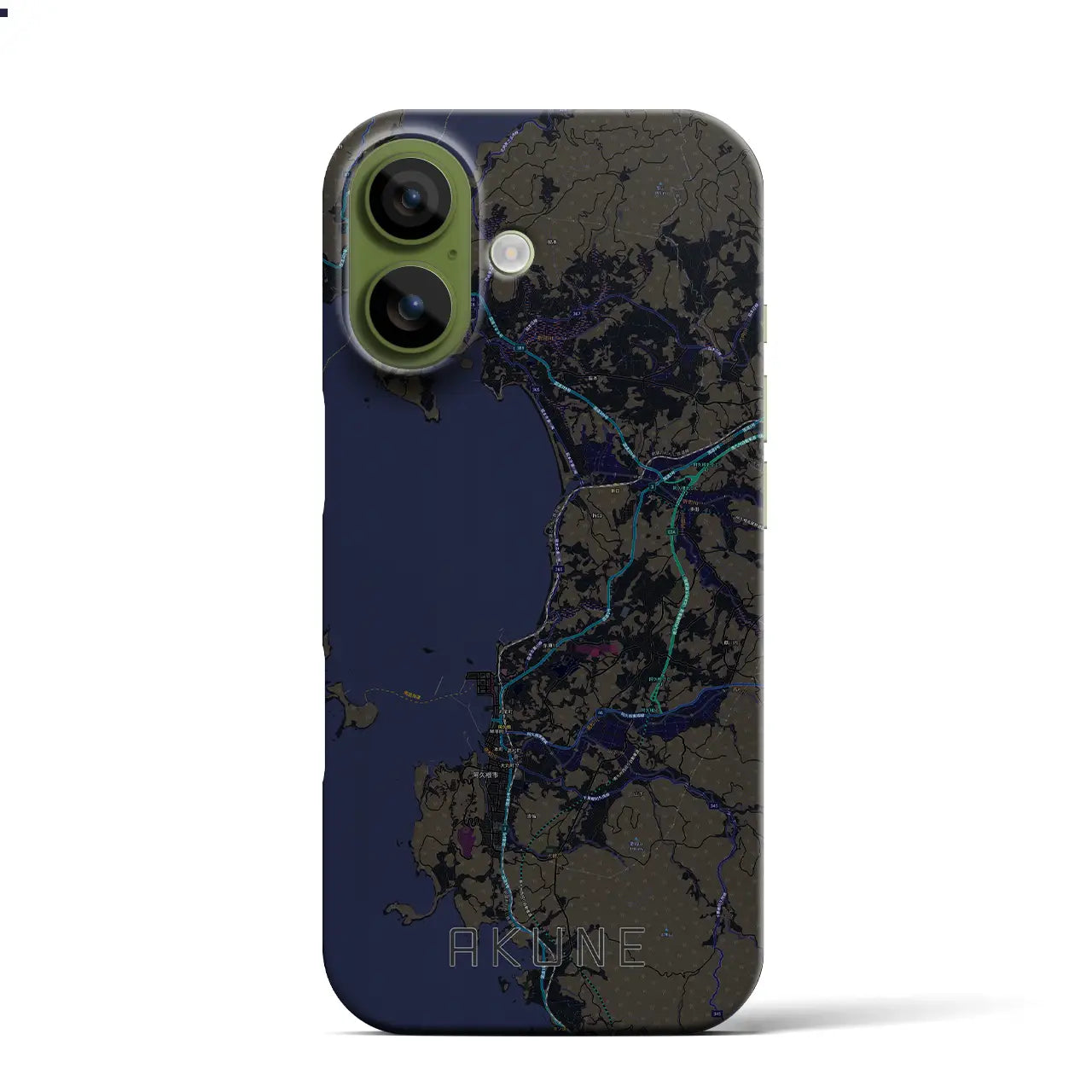 【阿久根（鹿児島県）】地図柄iPhoneケース（バックカバータイプ）