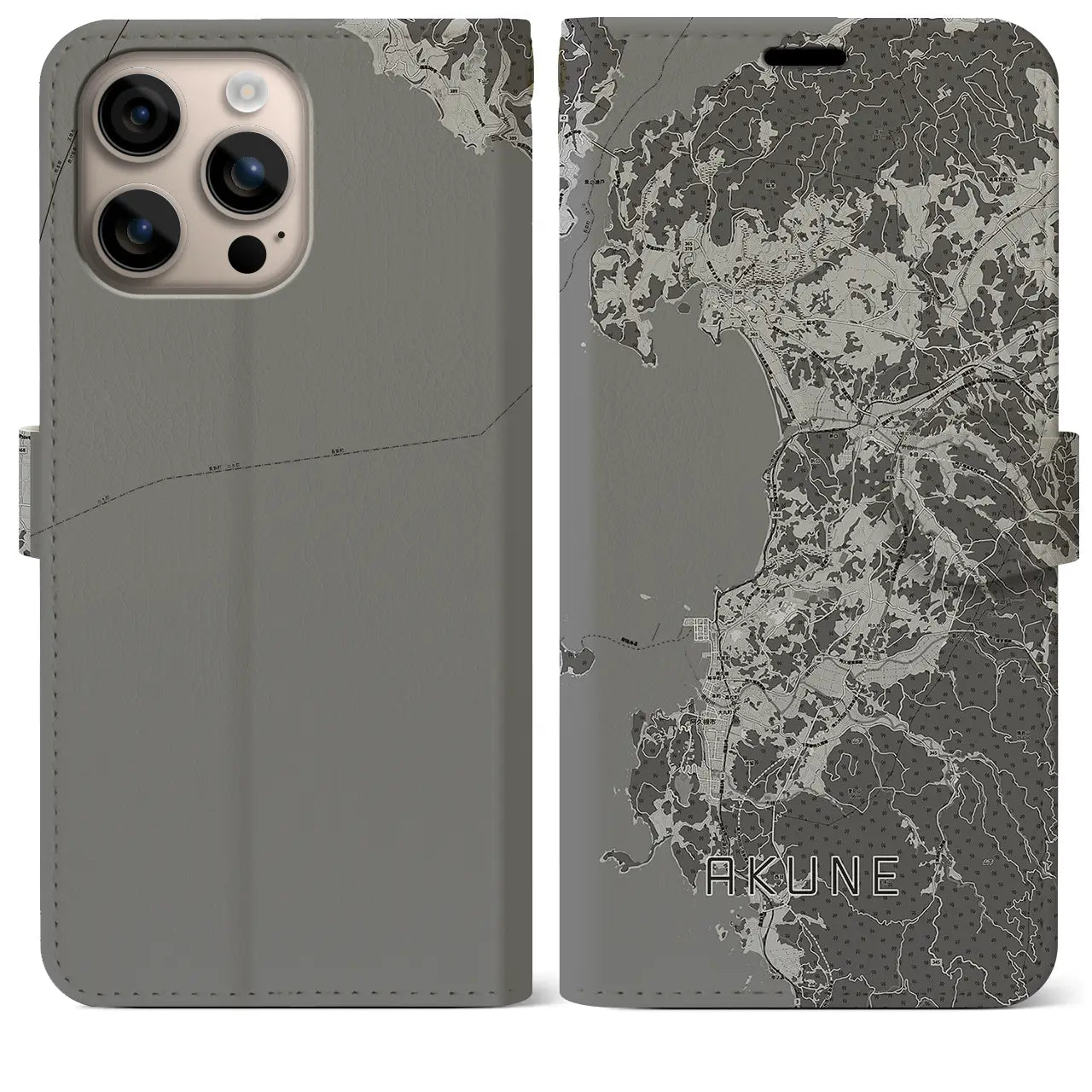 【阿久根（鹿児島県）】地図柄iPhoneケース（手帳タイプ）