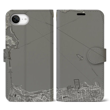 【アルカトラズ島（アメリカ）】地図柄iPhoneケース（手帳タイプ）