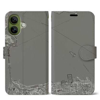 【アルカトラズ島（アメリカ）】地図柄iPhoneケース（手帳タイプ）