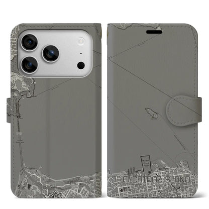 【アルカトラズ島（アメリカ）】地図柄iPhoneケース（手帳タイプ）