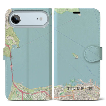 【アルカトラズ島（アメリカ）】地図柄iPhoneケース（手帳タイプ）