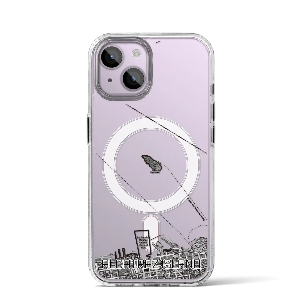 【アルカトラズ島（アメリカ）】地図柄iPhoneケース（MagSafeタイプ）