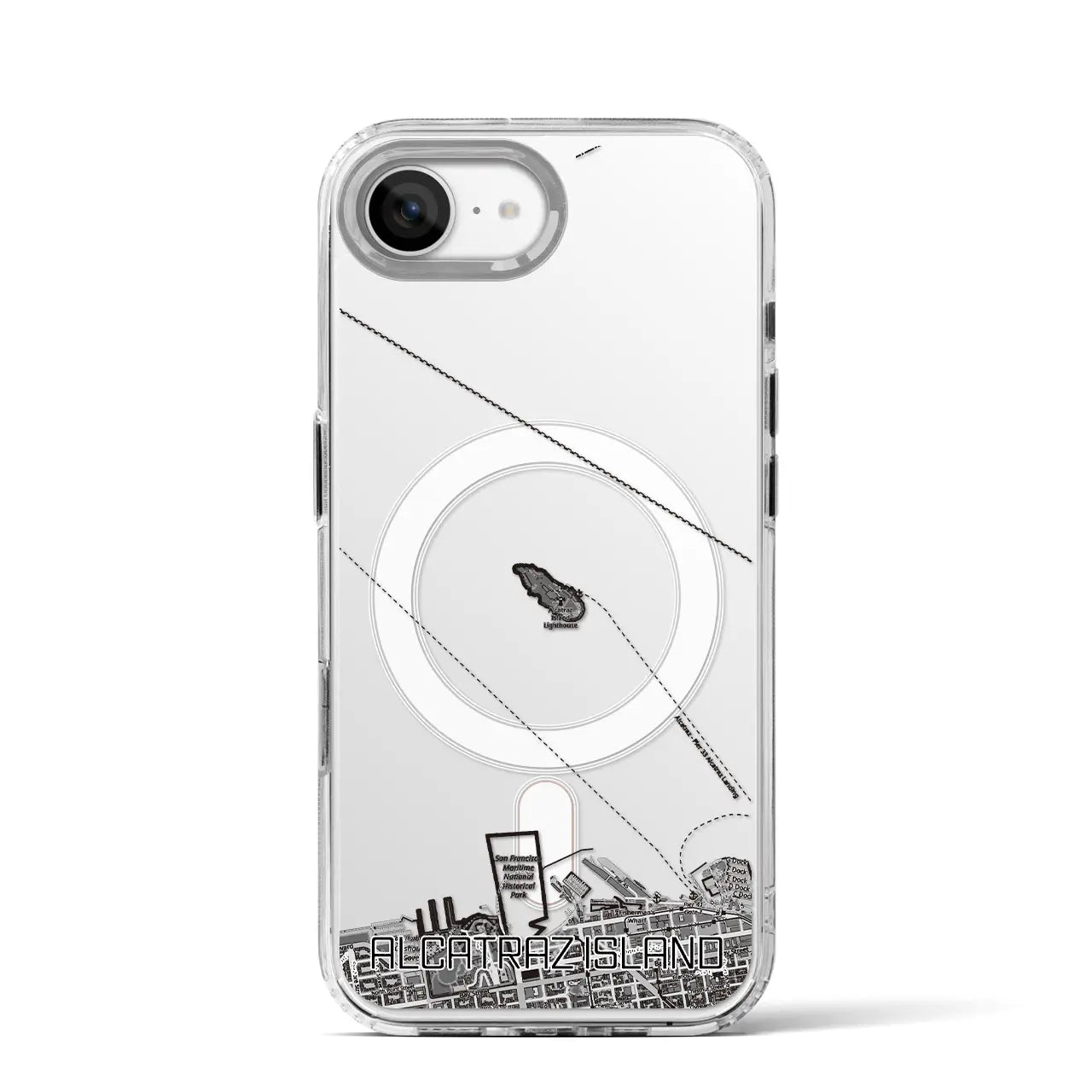 【アルカトラズ島（アメリカ）】地図柄iPhoneケース（MagSafeタイプ）