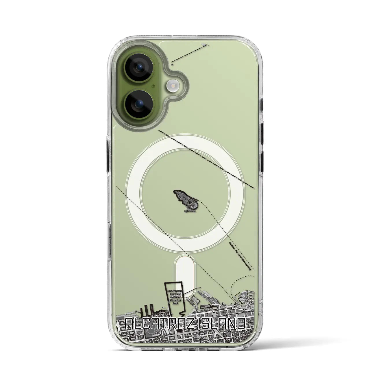 【アルカトラズ島（アメリカ）】地図柄iPhoneケース（MagSafeタイプ）