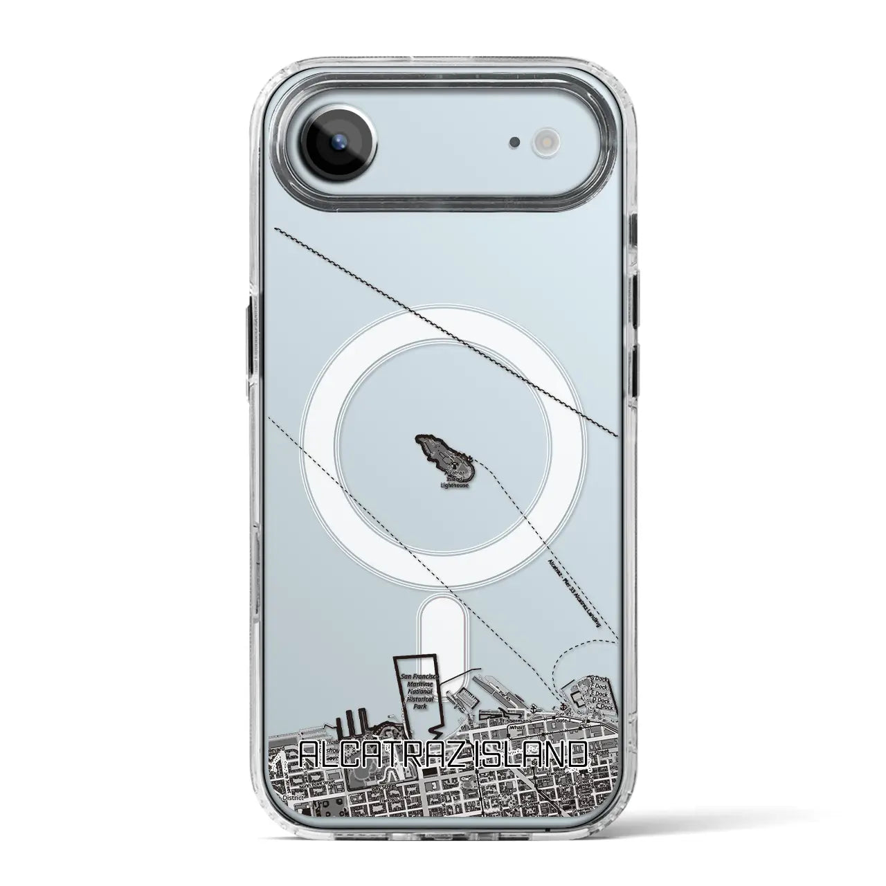 【アルカトラズ島（アメリカ）】地図柄iPhoneケース（MagSafeタイプ）