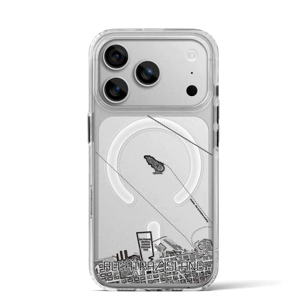 【アルカトラズ島（アメリカ）】地図柄iPhoneケース（MagSafeタイプ）