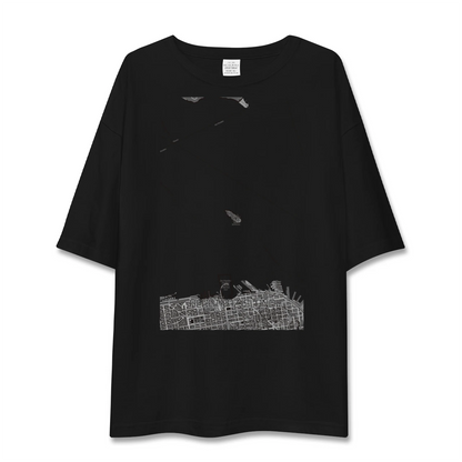 【アルカトラズ島（アメリカ）】地図柄ビッグシルエットTシャツ