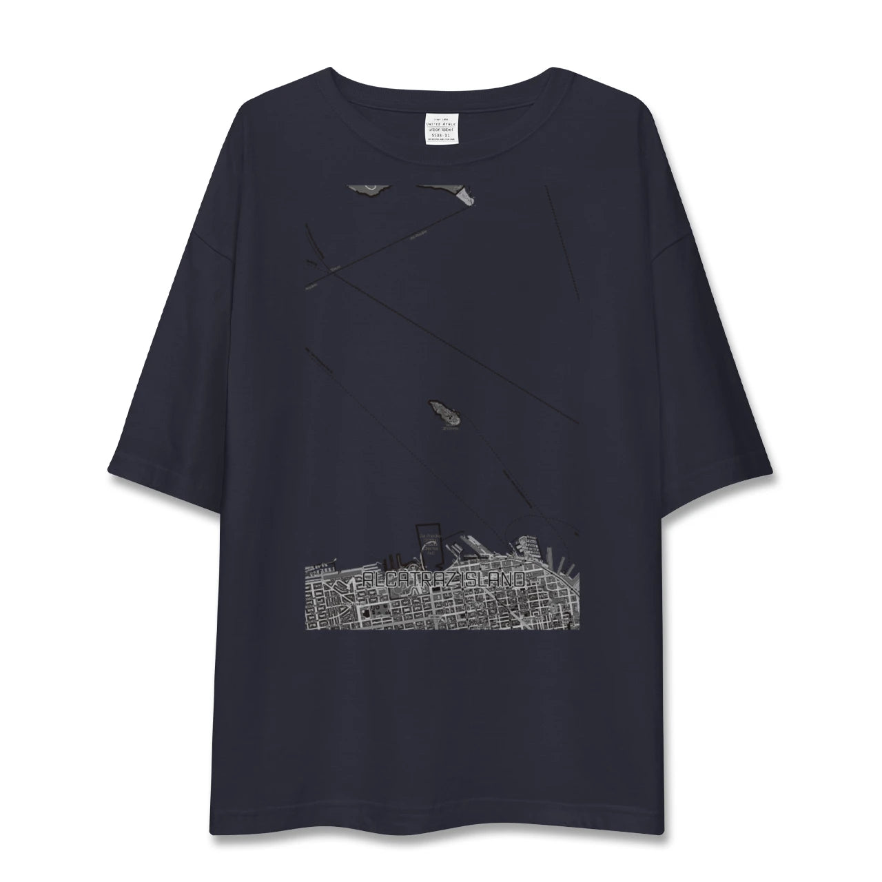 【アルカトラズ島（アメリカ）】地図柄ビッグシルエットTシャツ