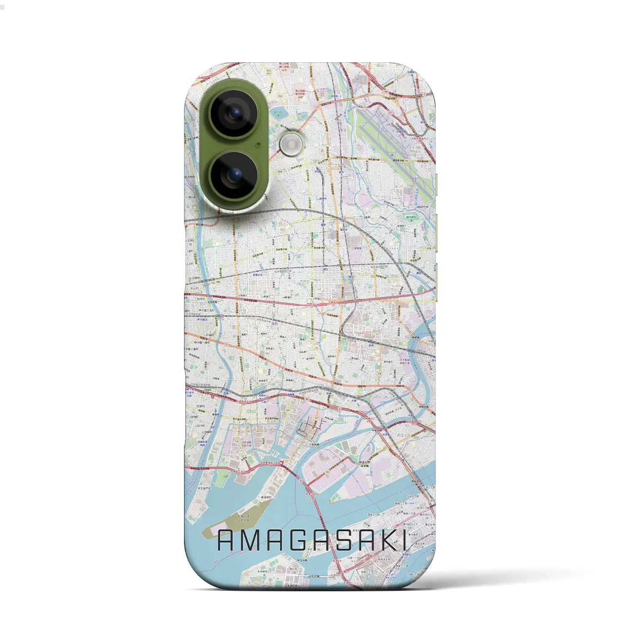 【尼崎（兵庫県）】地図柄iPhoneケース（バックカバータイプ）