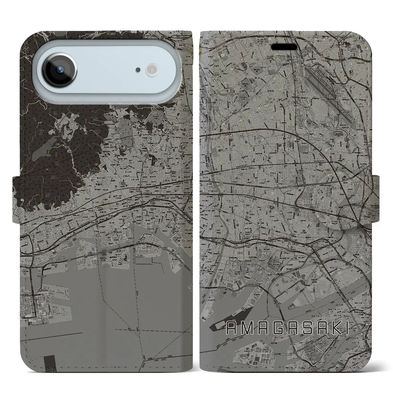 【尼崎（兵庫県）】地図柄iPhoneケース（手帳タイプ）