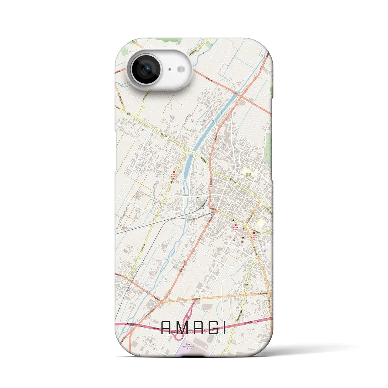 【甘木（福岡県）】地図柄iPhoneケース（バックカバータイプ）