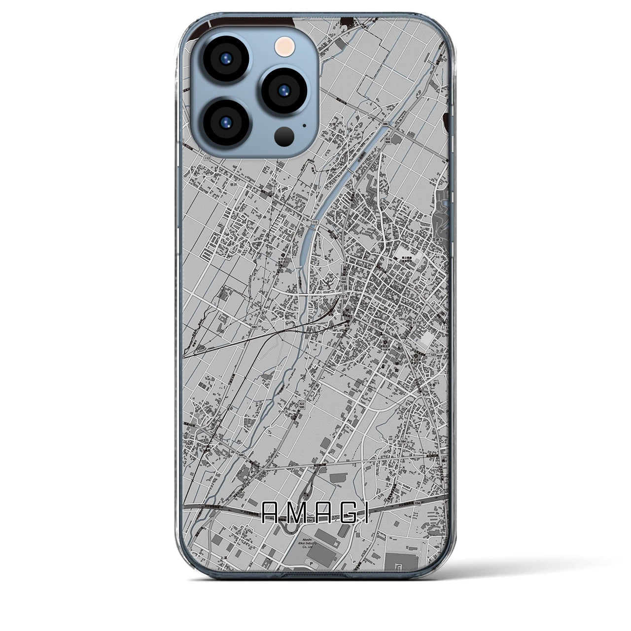 【甘木（福岡県）】地図柄iPhoneケース（クリアタイプ）