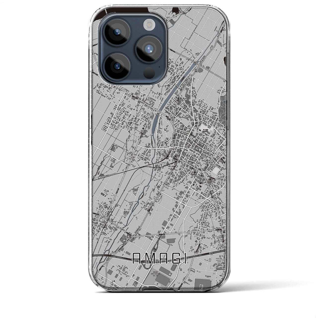 【甘木（福岡県）】地図柄iPhoneケース（クリアタイプ）