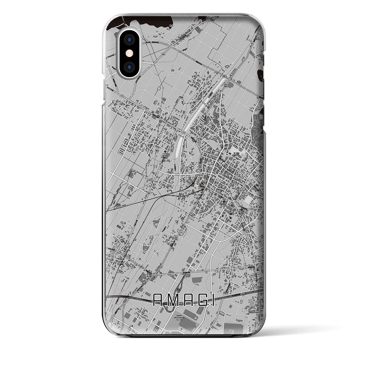 【甘木（福岡県）】地図柄iPhoneケース（クリアタイプ）
