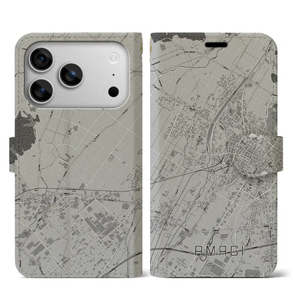 【甘木（福岡県）】地図柄iPhoneケース（手帳タイプ）