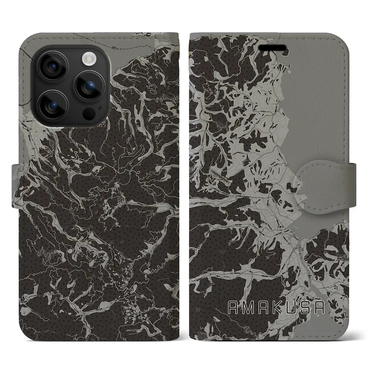 【天草（熊本県）】地図柄iPhoneケース（手帳タイプ）