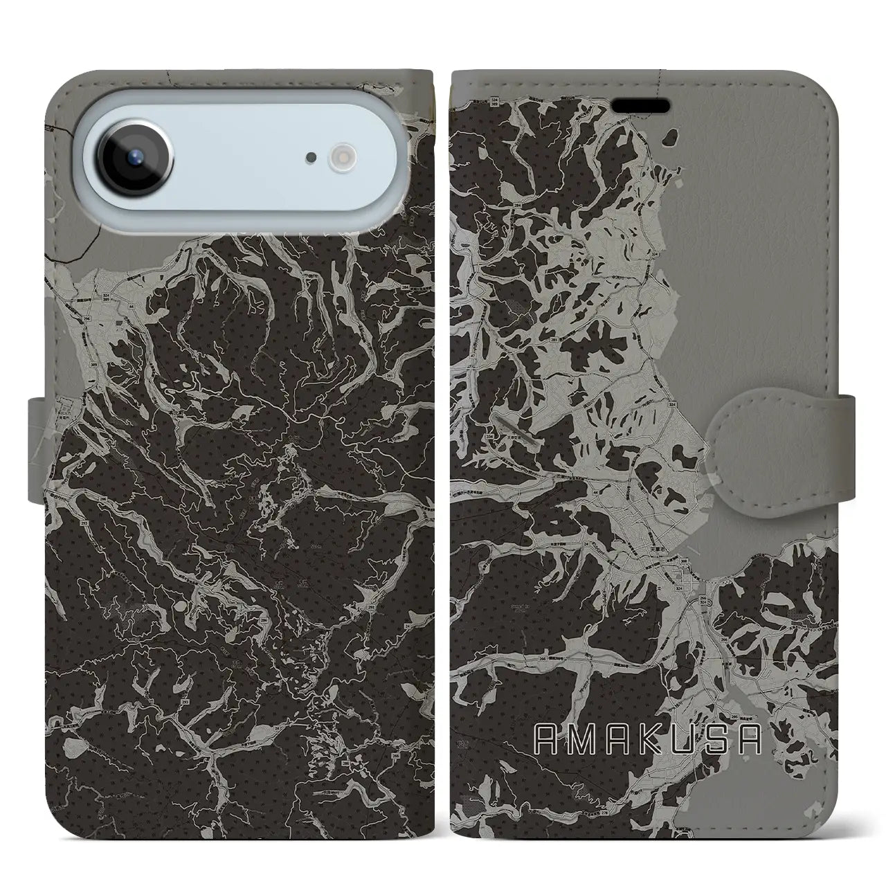 【天草（熊本県）】地図柄iPhoneケース（手帳タイプ）