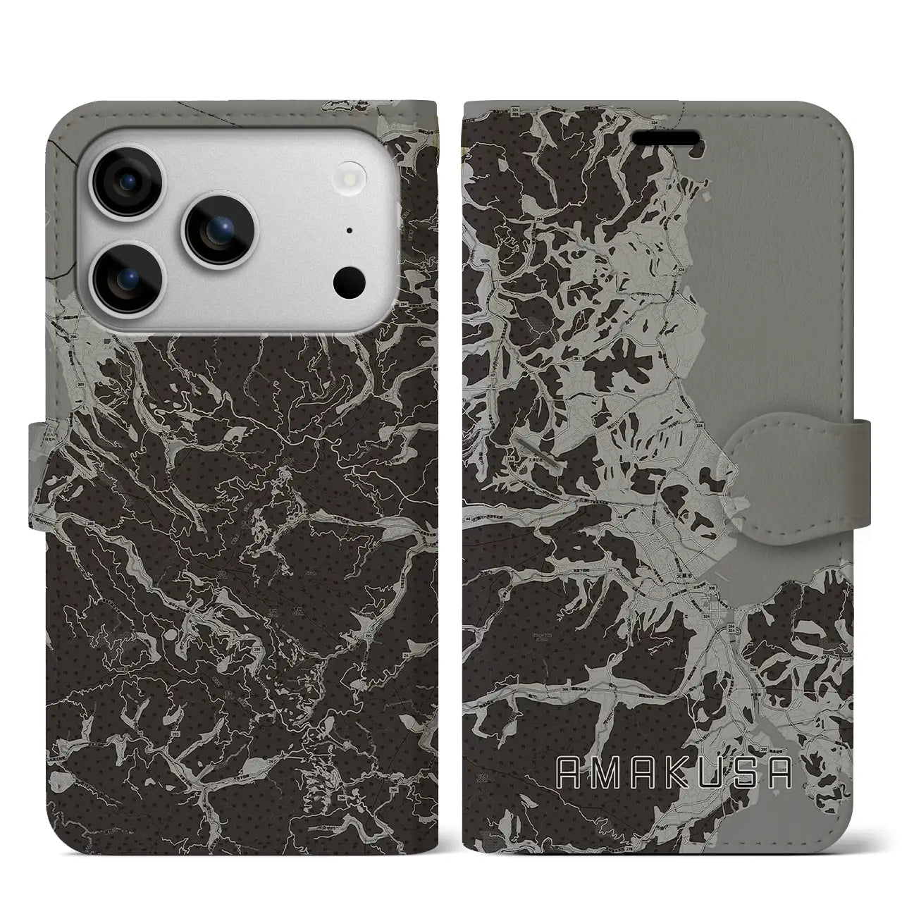 【天草（熊本県）】地図柄iPhoneケース（手帳タイプ）