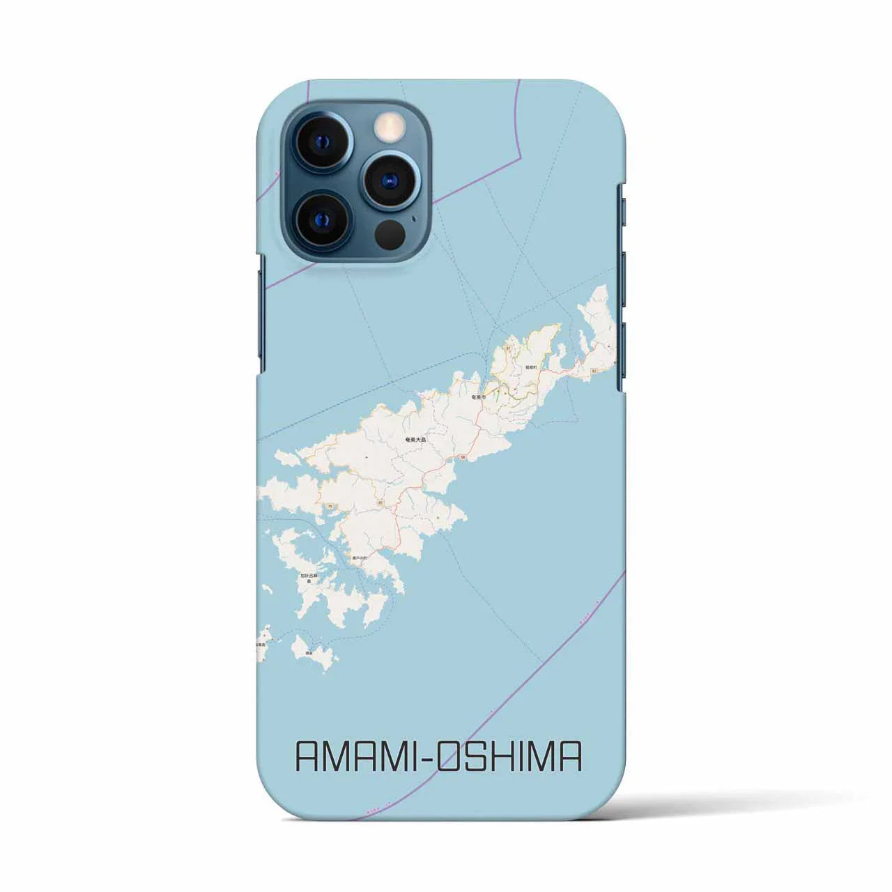 【奄美大島（鹿児島県）】地図柄iPhoneケース（バックカバータイプ）