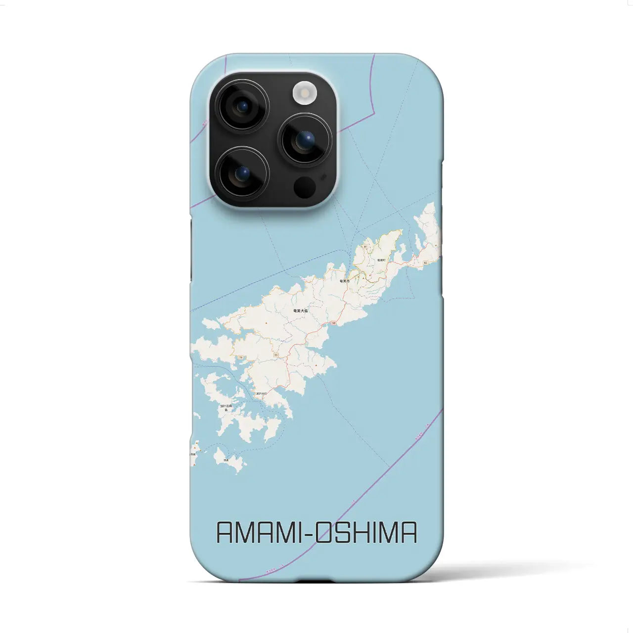 【奄美大島（鹿児島県）】地図柄iPhoneケース（バックカバータイプ）