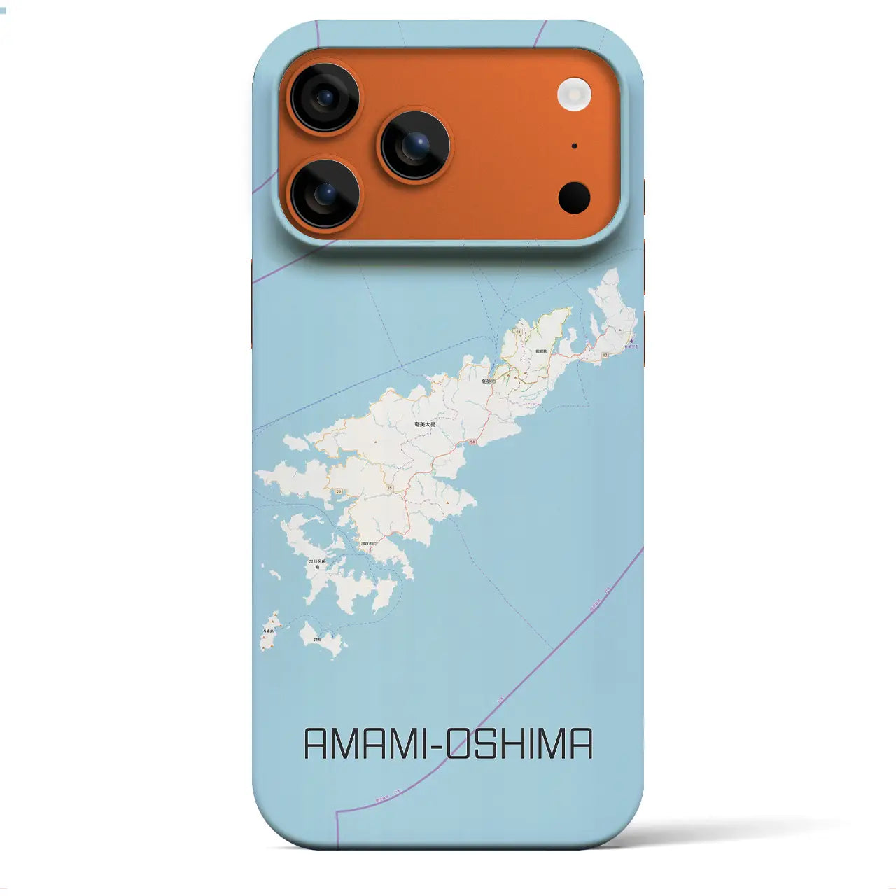 【奄美大島（鹿児島県）】地図柄iPhoneケース（バックカバータイプ）ナチュラル・iPhone 17 Pro Max 用