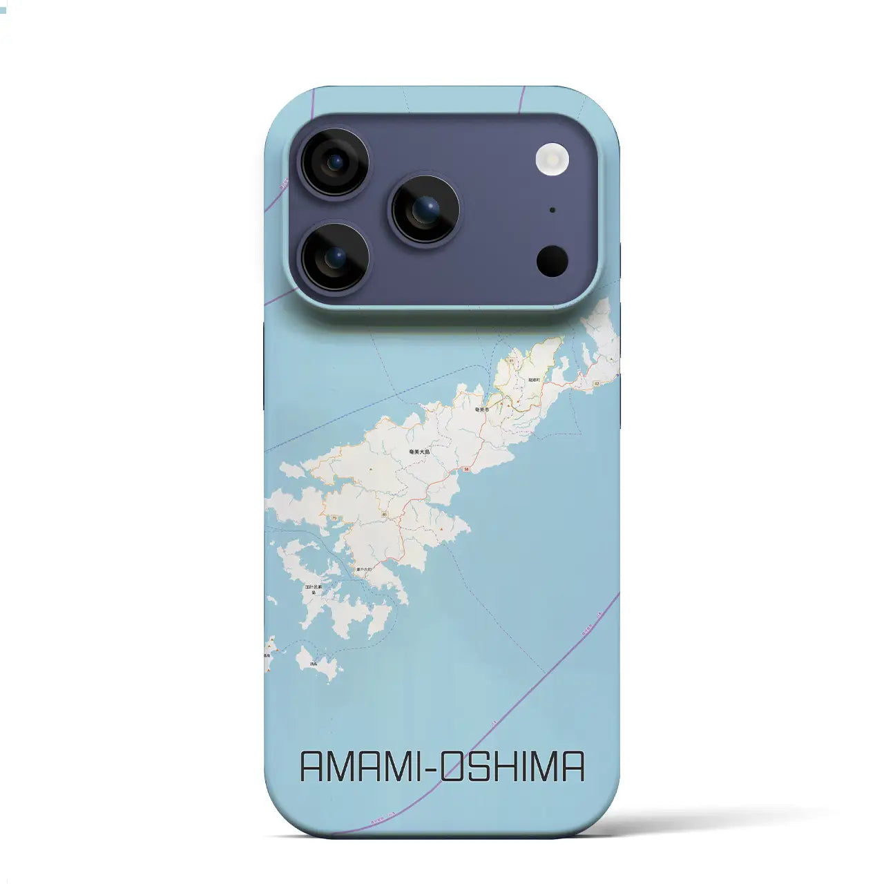 【奄美大島（鹿児島県）】地図柄iPhoneケース（バックカバータイプ）