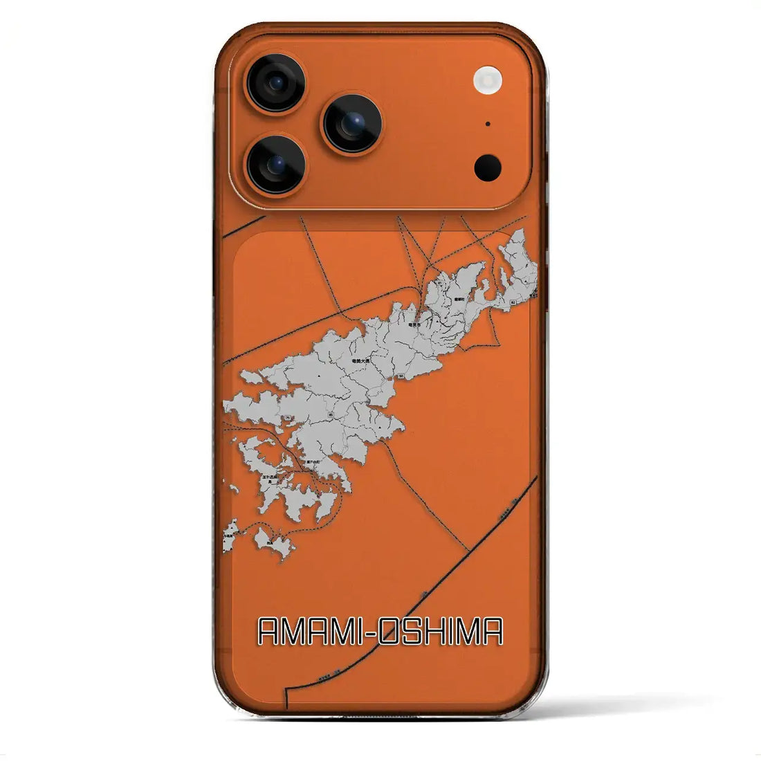【奄美大島（鹿児島県）】地図柄iPhoneケース（クリアタイプ）