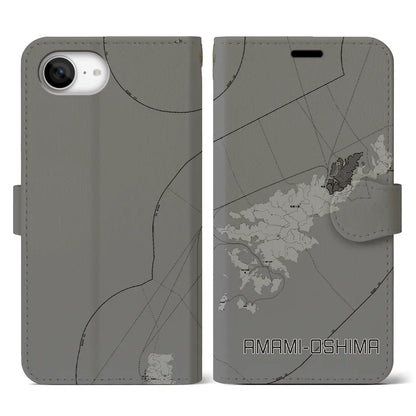 【奄美大島（鹿児島県）】地図柄iPhoneケース（手帳タイプ）